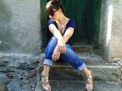 shining blue high heels