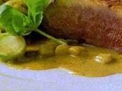 Petto anatra glassato miele cavolini Bruxelles curry