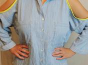 FASHION DIY: Cut-out FLUO shoulder shirt Camicia spalle tagliate
