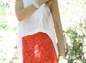 Lace skirt, fluo