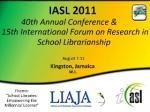 Conferenza IASL (Jamaica, 7-11.08.2011) IFLA SLRC-IASL Joint Meeting (5.08.11)