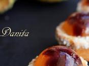 Tartellette alla crema fichi d'India aspic amarene