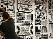 Sony Music Timeline: typographic wall