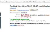 SanDisk Ultra Micro SDHC Classe disponibile Amazon Italia 24,73 euro