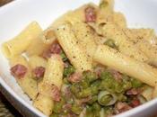 Maccheroni pancetta piselli