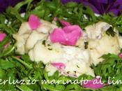 Merluzzo marinato lime petali fiori rosa