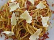 Spaghetti porri, speck croccante pecorino