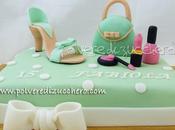 Torta Fashion: scarpa tacco borsetta trucchi