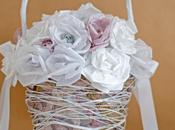 ROSE CESTINO CARTA IMBALLO RICICLATA/ Scrap paper basket roses