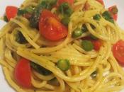 Spaghetti agli asparagi crema carote
