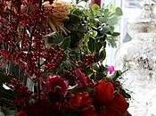 Composizione Natalizia vasetti vetro bacche rosse amaryllis