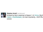 Stephen Amell ringrazia Twitter italiani successo "Arrow"