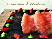 CARPACCIO SALMONE BACCHE GOJI EMULSIONE WASABI (Salmon Carpaccio with goji berries emulsion Wasabi)