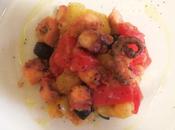 Polpo tiepido patate, olive pomodori
