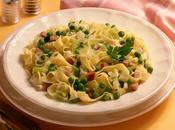 Tagliatelle allo speck piselli