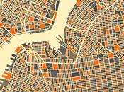 Patterns geometrici nelle originali mappe citta' jazzberryblue