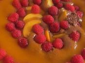 Torta cioccolato alla vaniglia, albicocche lamponi