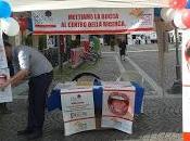 PAVIA. successo dell'Oral Cancer Pavia gazebo piazza Vittoria corner Università