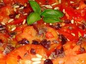 Ricetta facile veloce pomodori: carpaccio pomodori olive, acciughe pinoli