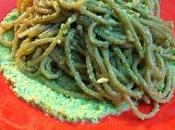 Spaghetti alga kombu pesto zucchine mandorle zenzero