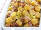 Gnocchi zucca porri pancetta