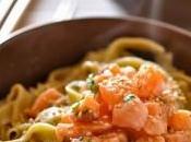 Tagliatelle matcha tartare salmone