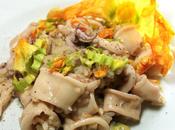 Risotto totani gorgonzola fiori zucchina …viva l’ingordigia!