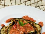 Melanzane grigliate frullato pomodorini noci profumo basilico