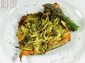 Gratin asparagi parmigiano trancio salmone forno