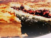 Basque cake with black cherries