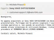 Sony rimborso licenza Windows