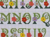 Schema punto croce: Alfabeto fiori
