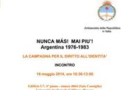 Argentina 1976-1983: L’Università degli studi Milano-Bicocca diritto all’identità, incontro maggio 2014