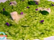 Risotto prato Gorgonzola piselli menta fiori lavanda