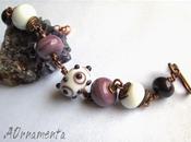Bracciale rame perle lume Lampwork bead wire bracelet