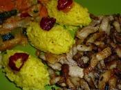 Riso thai alla curcuma pancetta croccante, salsa verdure estive peperoncino caramellato miele