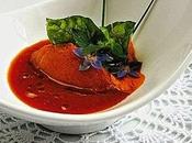 Crema pomodoro sorbetto basilico fritto.