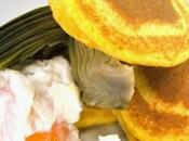 Blinis carote morbidi asparagi, uova pochet panna acida.