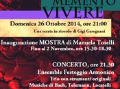 CUGGIONO (MI): MEMENTO VIVERE mostra Manuela Toselli concerto dell’Ensemble Festeggio Armonico