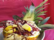 Insalata radicchio rosso, ananas chips prosciutto