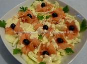 Insalata salmone, finocchi olive nere