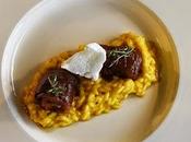 Chorizo cipolla tropea, marshmallow, riso zafferano.