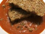 Polpettone, salsa rossa funghi semi girasole