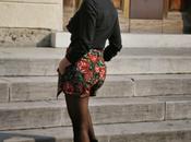 Outfit: floral skort black shirt