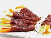 Involtini bresaola julienne verdure crude Bresaola rolls with vegetables