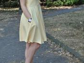 Outfit: yellow dress sling back shoes abito giallo abbinato accessori