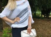 Outfit: blue dress white sweater mini abito abbinato maxi maglia cotone bianca-