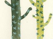 ARTE: post-it dipinti Ashley Mistriel Cactus fiori famiglia