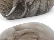 Elefante dipinto pietra