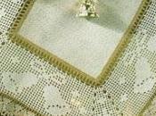 Decorazioni uncinetto Natale: Centro parte centrale quadrata tessuto bordo filet